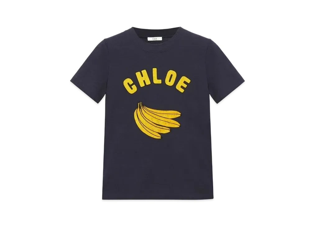 Chloe Baby Fit Logo T-Shirt In Cotton Jersey "Twilight Blue"