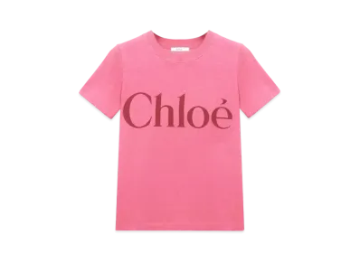 Chloe Baby Fit Logo T-Shirt In Cotton Jersey "Sweet Pink"