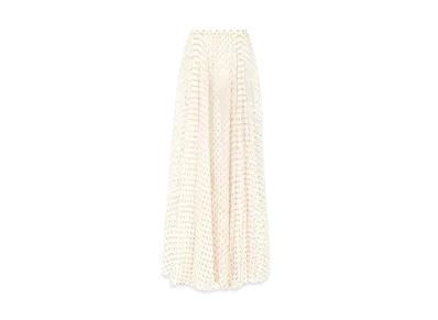 Chloe Gathered Maxi Skirt In Silk Jacquard and Lurex "Snow White"