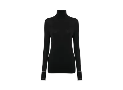 Chloe Fitted Turtleneck In Wool Knit "Black"
