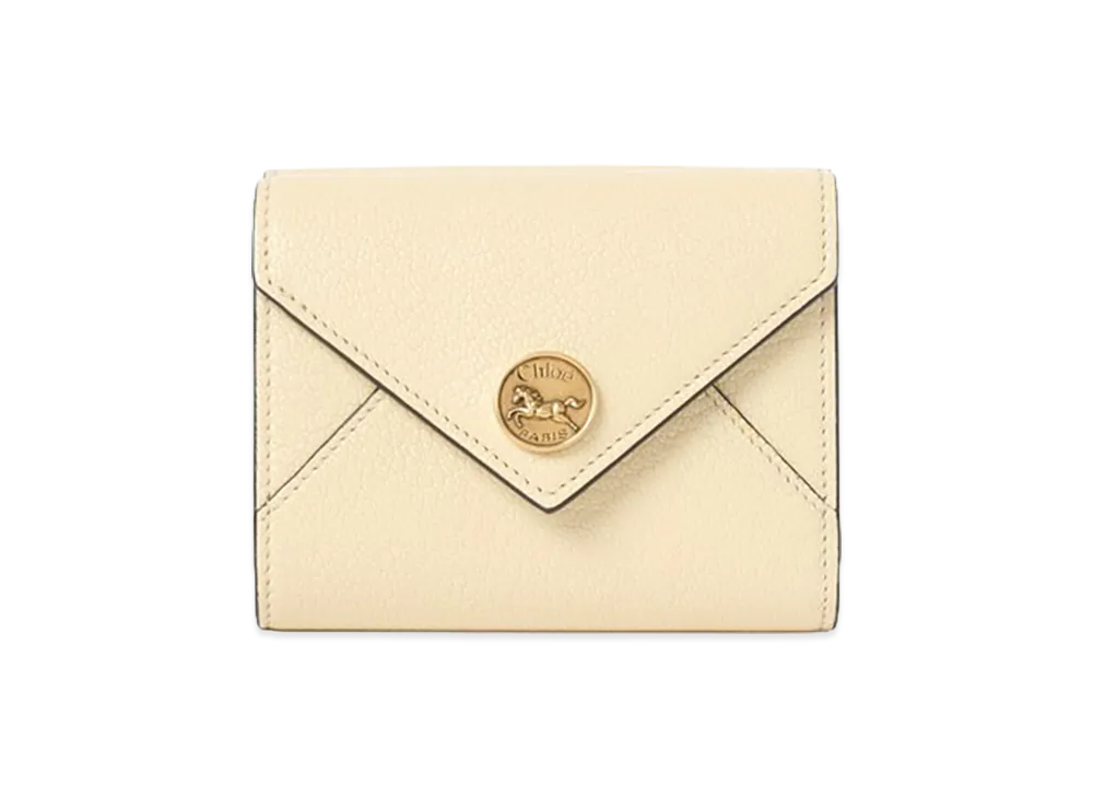 Chloe Envelope Grain Leather Small Trifold Wallet "Quiet Yellow"