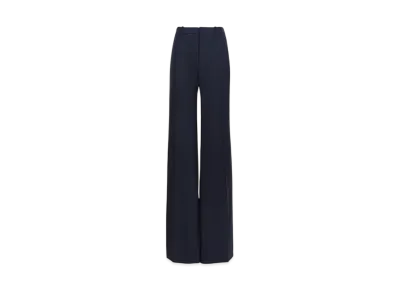 Chloe Flared Tailored Pants In Stretch Wool "Eclipse Blue"