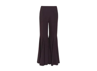 Chloe Cropped Bootcut Pants In Crepe Satin "Deep Purple"