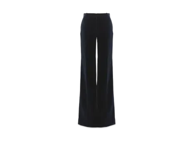 Chloe Flared Tailored Pants In Velvet "Evening Blue"