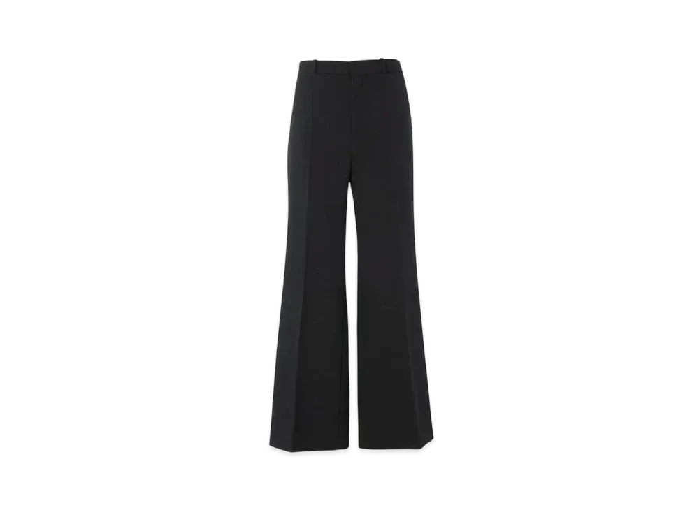 Chloe Cropped Bootcut Pants In Wool Crepe "Black"