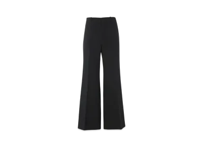 Chloe Cropped Bootcut Pants In Wool Crepe "Black"