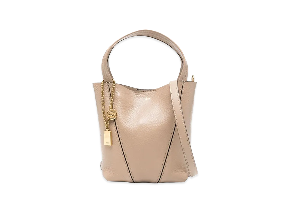 Chloe Women's Leather Small Spin Shopping Bag "Beige"