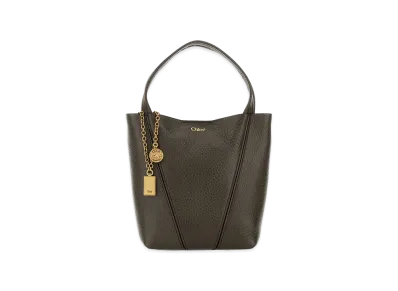Chloe Women's Leather Small Spin Shopping Bag "Mud Gray"
