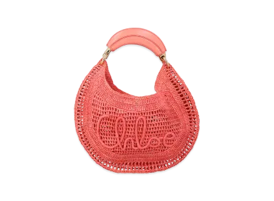 Chloe Women's Coral Raffia Banana Handbag "Orange"