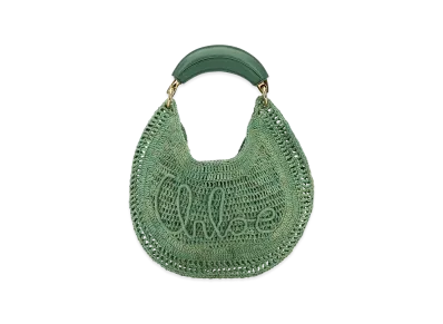 Chloe Women's Raffia Banana Handbag "Sage Green"