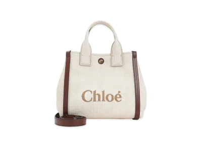 Chloe Women's Canvas Small Carry Handbag "Beige"