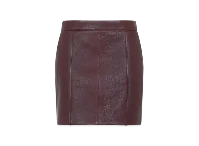 Chloe Women's Lamb Leather Mini Skirt "Purple"