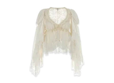 Chloe Women's Satin Blouse "White"