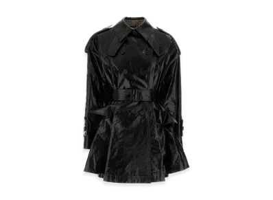 Chloe Women's Linen Trench Coat "Black"