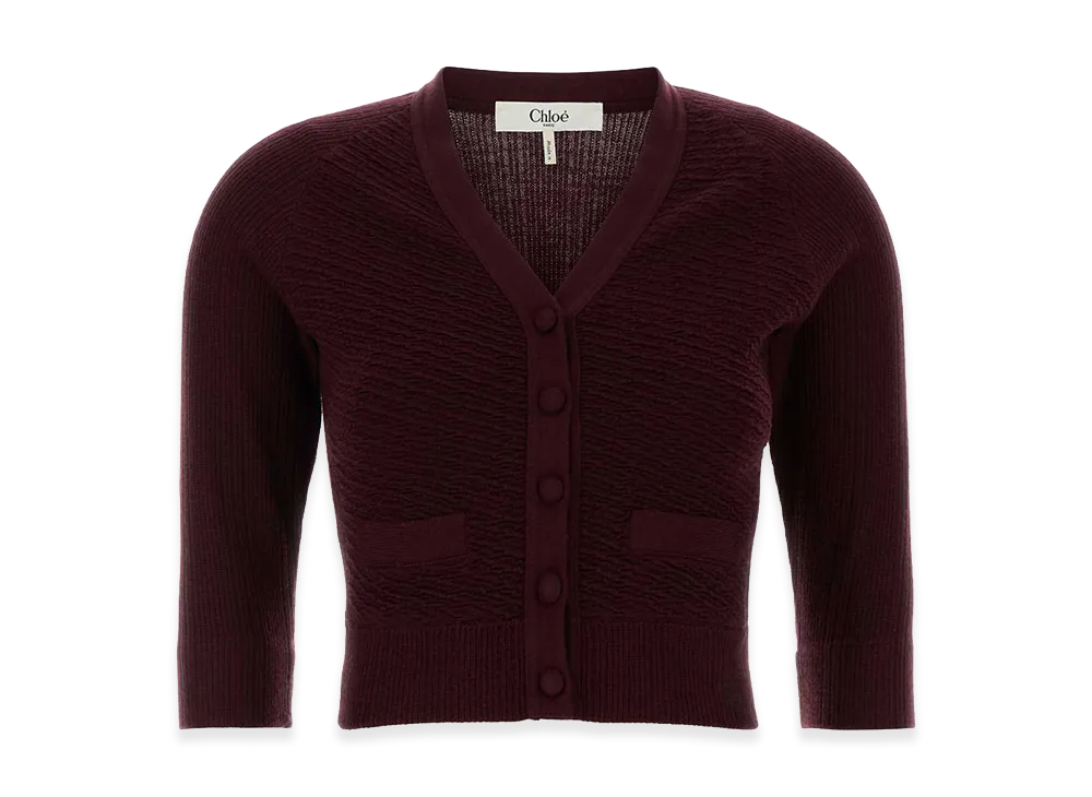 Chloe Women's Wool Cardigan "Purple"