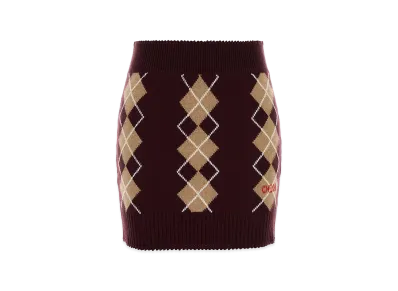 Chloe Women's Wool Blend Mini Skirt "Burgundy"
