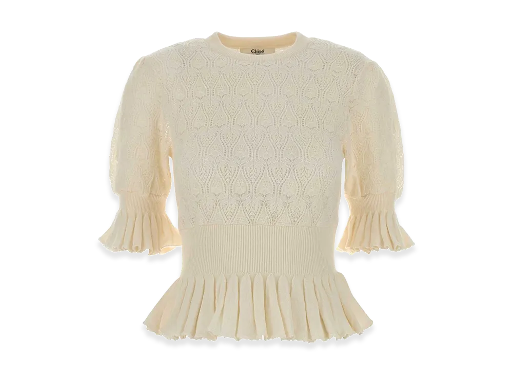 Chloe Women's Wool And Viscose Sweater "White"