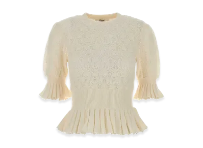 Chloe Women's Wool And Viscose Sweater "White"
