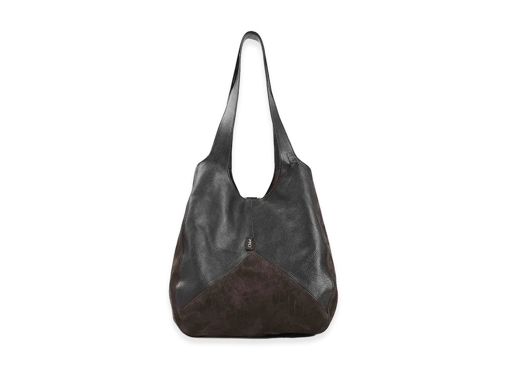 Chloe Women's Suede And Leather Balloon Shopping Bag "Brown"