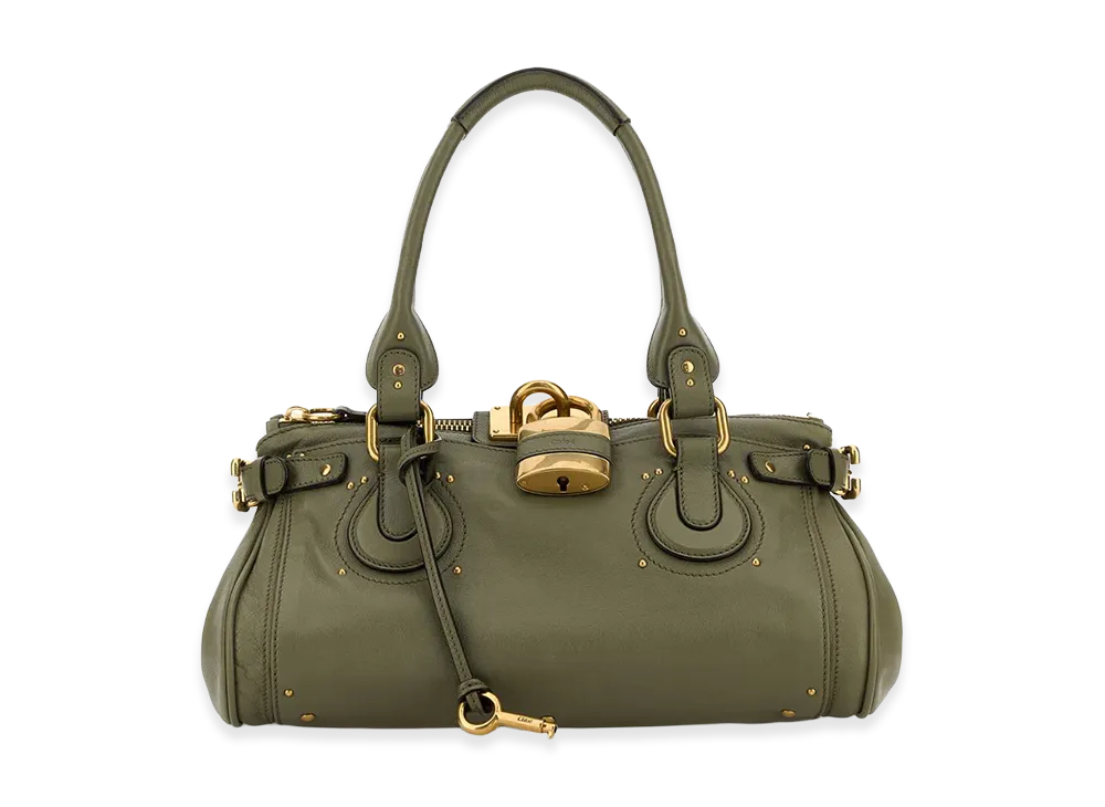 Chloe Women's Leather Paddington Handbag "Army Green"