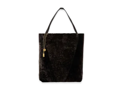 Chloe Women's Shearling Large Spin Shopping Bag "Dark Brown"