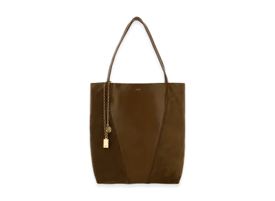 Chloe Women's Leather And Suede Spin Shopping Bag "Brown"