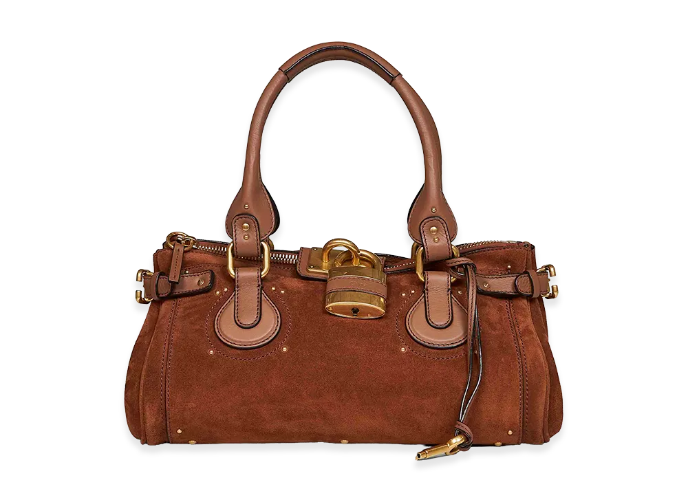Chloe Women's Suede Paddington Shopping Bag "Brown"