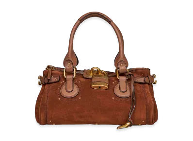 Chloe Women's Suede Paddington Shopping Bag "Brown"