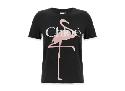 Chloe Women's Baby Fit T-Shirt With Logo In Cotton Jersey "Black"