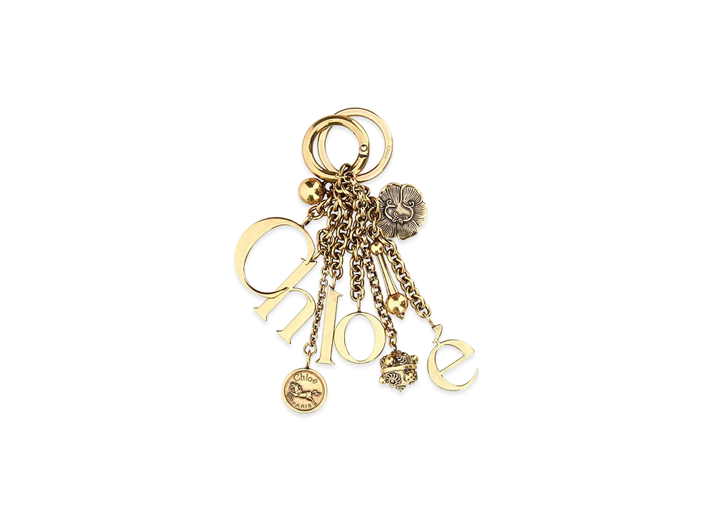Chloe Women's Metal Symbols Keyring "Gold"
