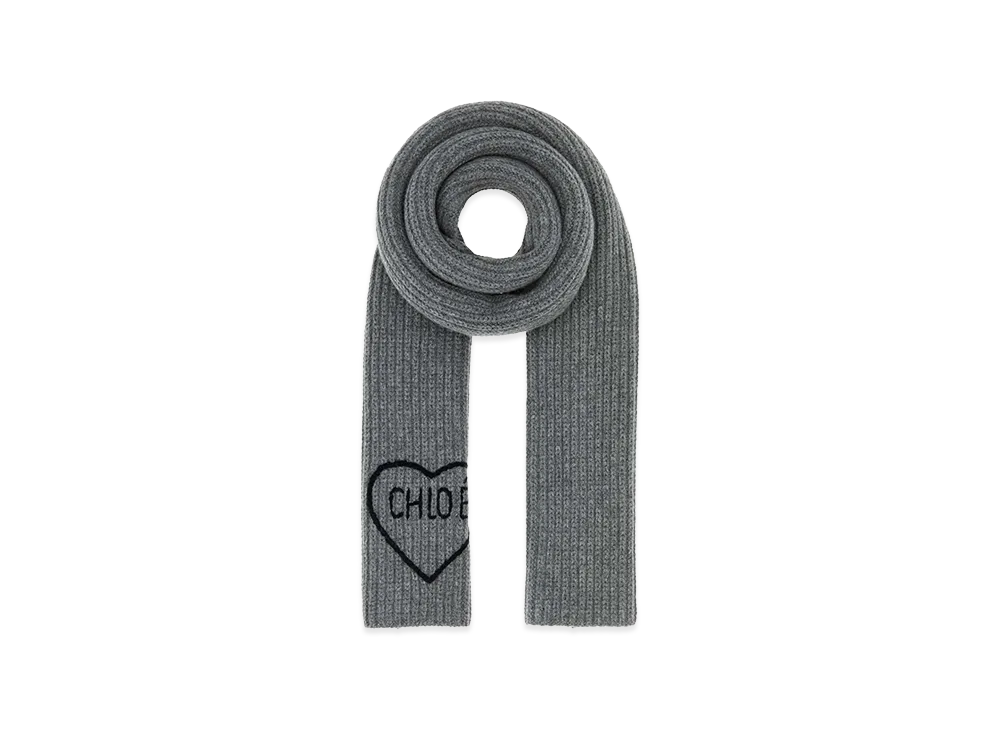 Chloe Women's Wool Chloa Encoeur Scarf "Gray"