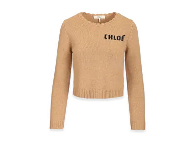 Chloe Women's Wool Blend Sweater "Beige"