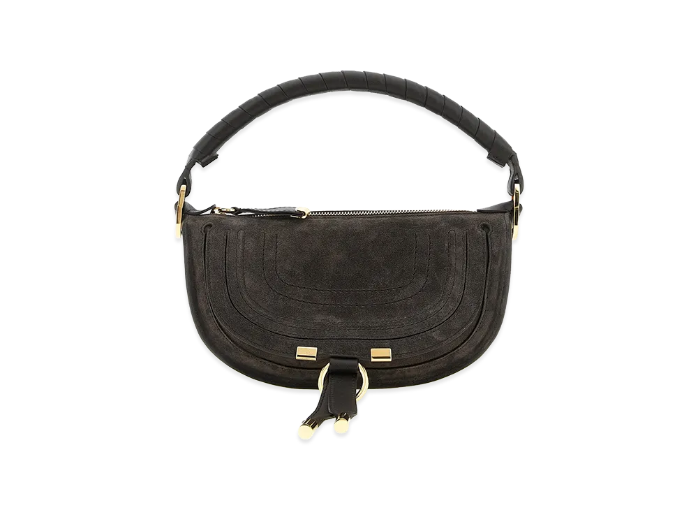 Chloe Women's Suede Mini Marcie Handbag "Dark Brown"