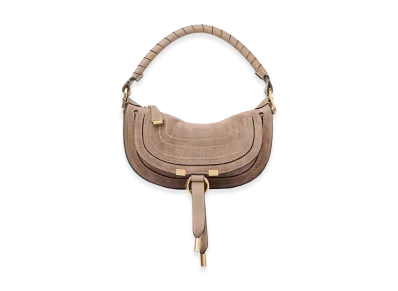Chloe Women's Suede Mini Marcie Shoulder Bag "Beige"
