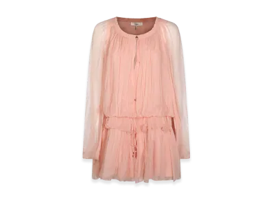 Chloe Women's Silk Mini Dress "Pink"