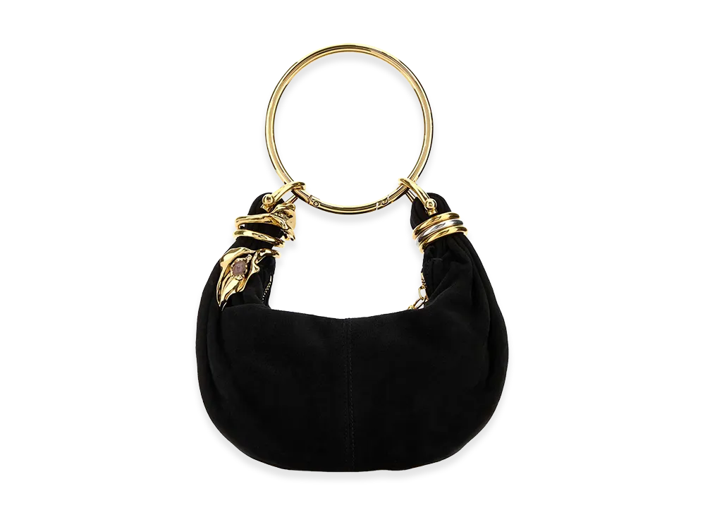 Chloe Women's Suede Mini Bracelet Handbag "Black"