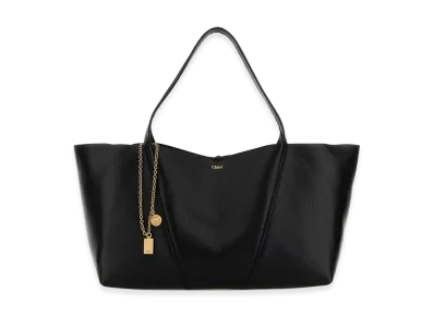 Chloe Women's Leather East-West Chloa Spin Shopping Bag "Black"