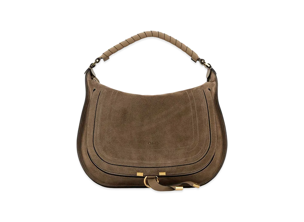 Chloe Women's Dove Suede Marcie Handbag "Dove Gray"