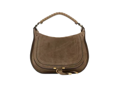 Chloe Women's Dove Suede Marcie Handbag "Dove Gray"