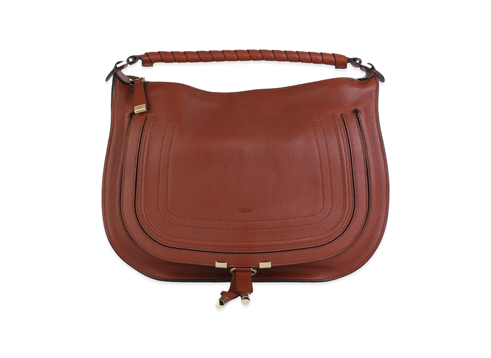 Chloe Women's Caramel Leather Marcie Shoulder Bag "Brown"