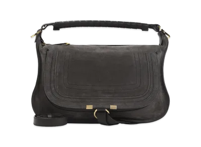 Chloe Women's Suede Small Marcie Handbag "Dark Brown"