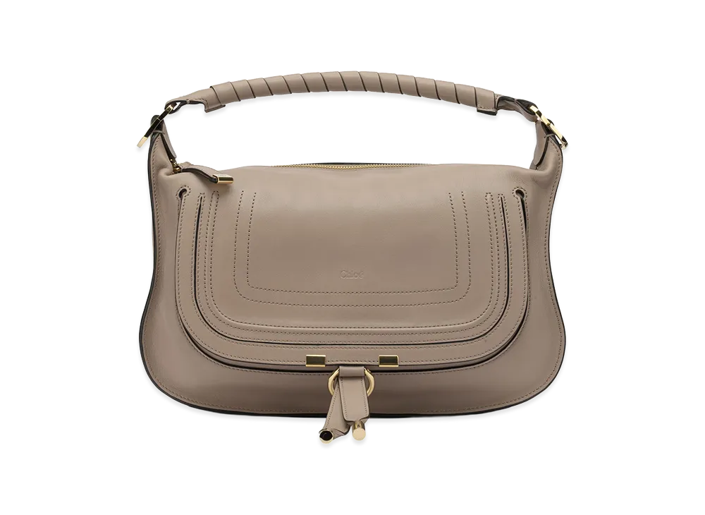 Chloe Women's Leather Small Marcie Shoulder Bag "Beige"