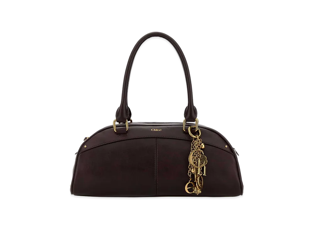 Chloe Women's Plum Leather Bowling Handbag "Purple"