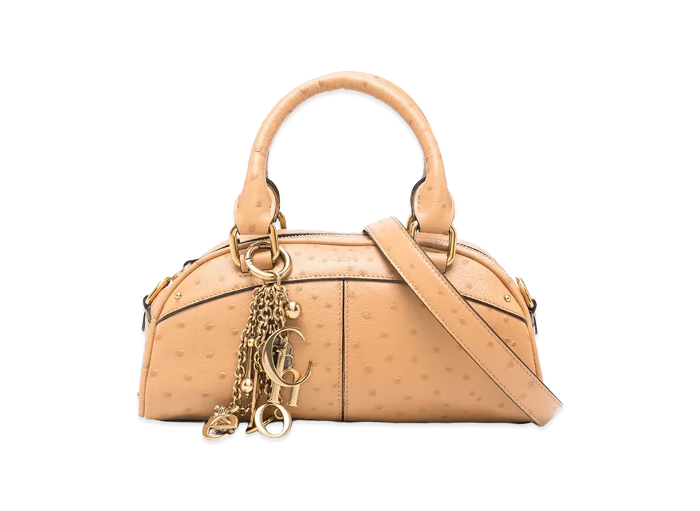 Chloe Women's Bowling Leather Handbag "Light Beige"