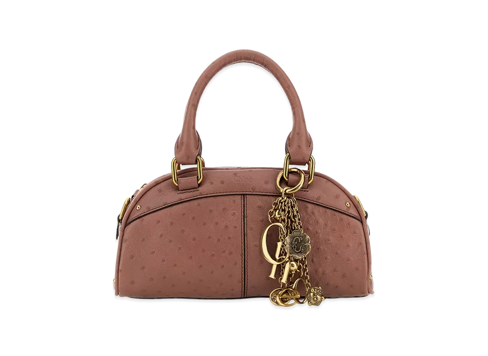 Chloe Women's Leather Bowling Handbag "Antiqued Pink"