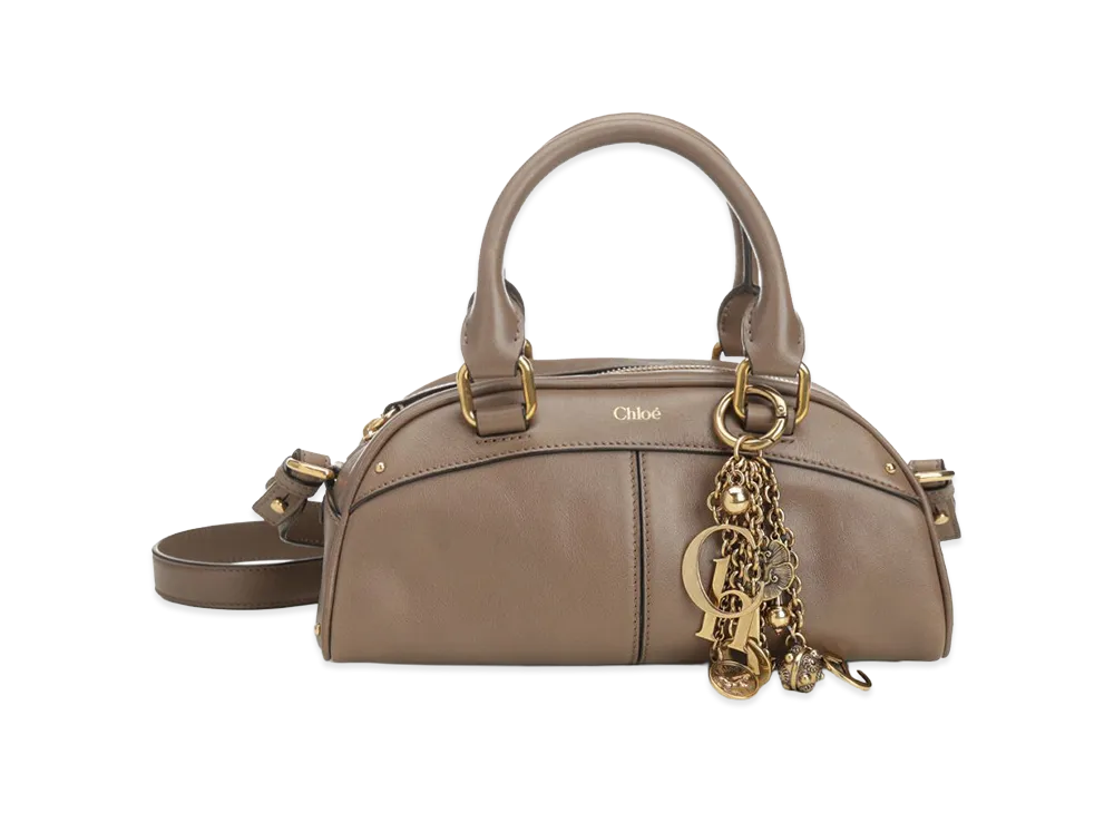 Chloe Women's Leather Small Bowling Chloa Small Handbag "Mud Brown"