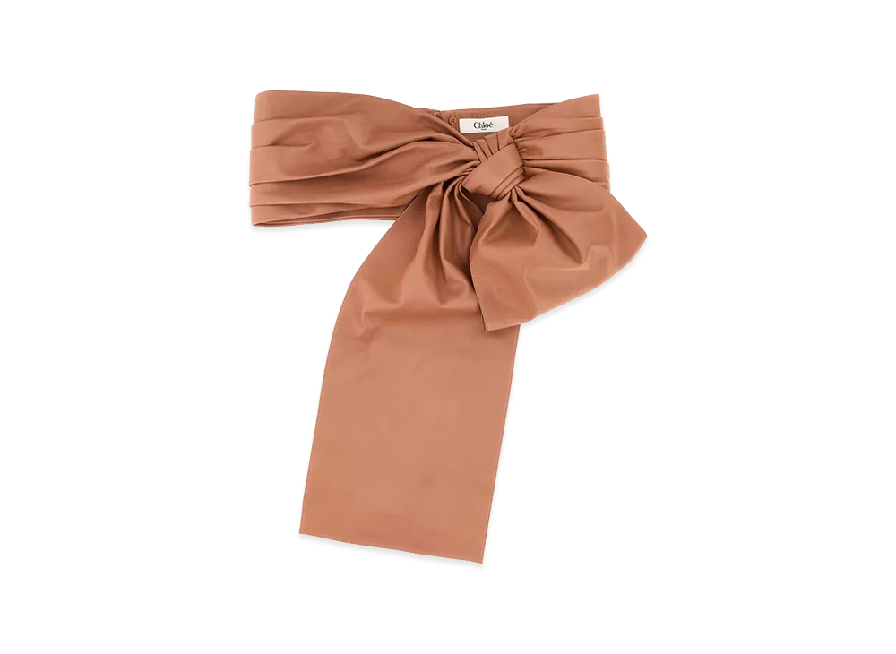 Chloe Women's Leather Bow Belt "Pink"