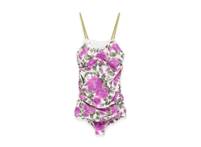 Chloe Women's Printed Stretch Nylon Bodysuit "Floral"