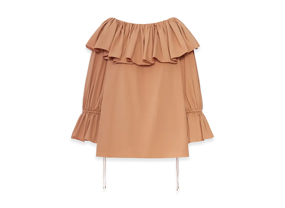 Chloe Women's Cotton Blouse With Ruffles "Beige"
