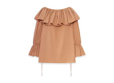 Chloe Women's Cotton Blouse With Ruffles "Beige"